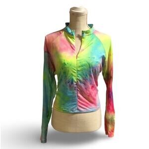 Crop Top with Mesh Sleeves